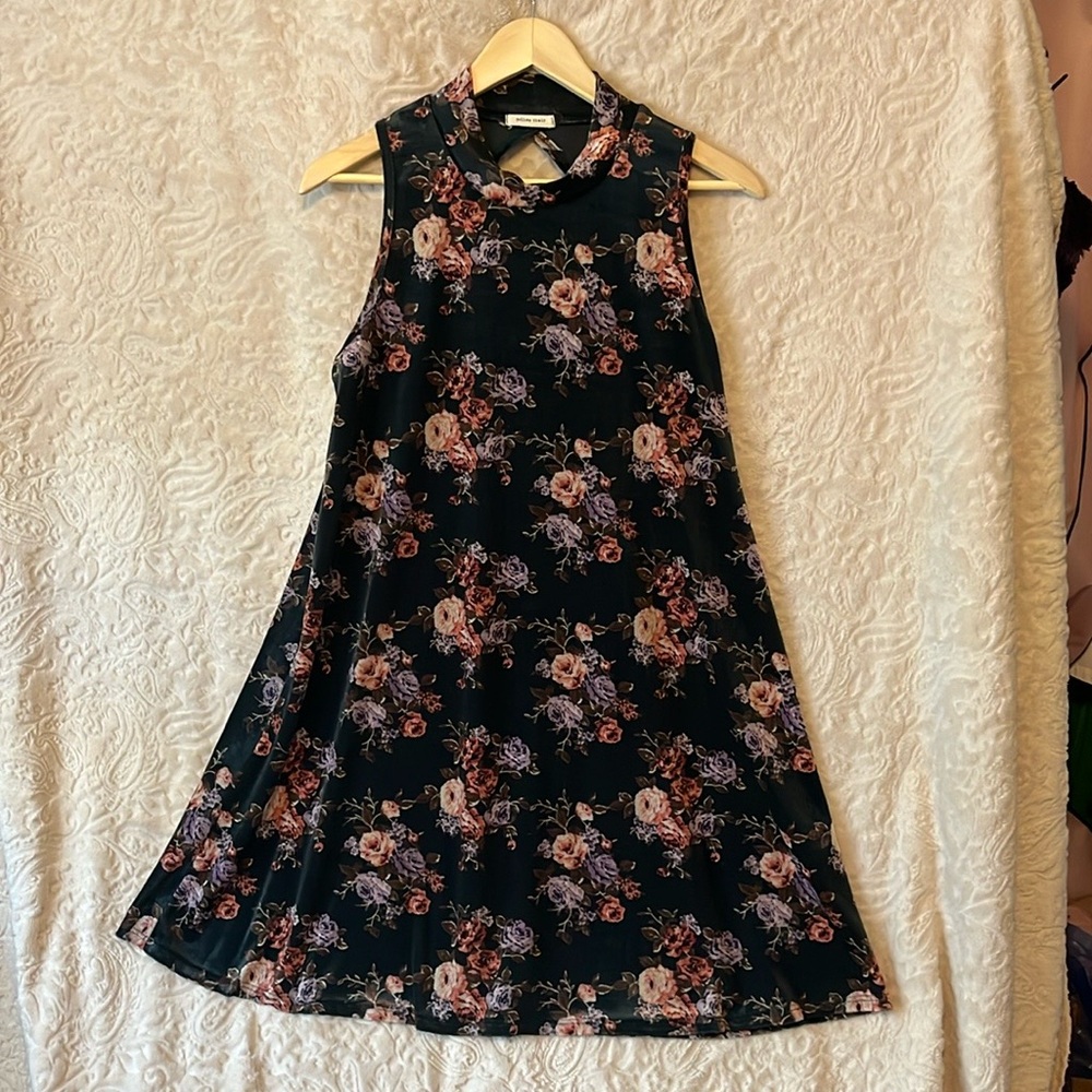 Floral Velvet Mini Dress
